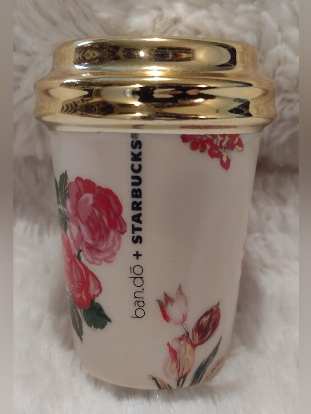 2018 Starbucks Ban.do Floral Tumbler Mug Cup Christmas Tree Ornament 2.5" READ